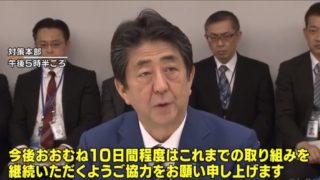 安倍総理大臣 自粛延長要請