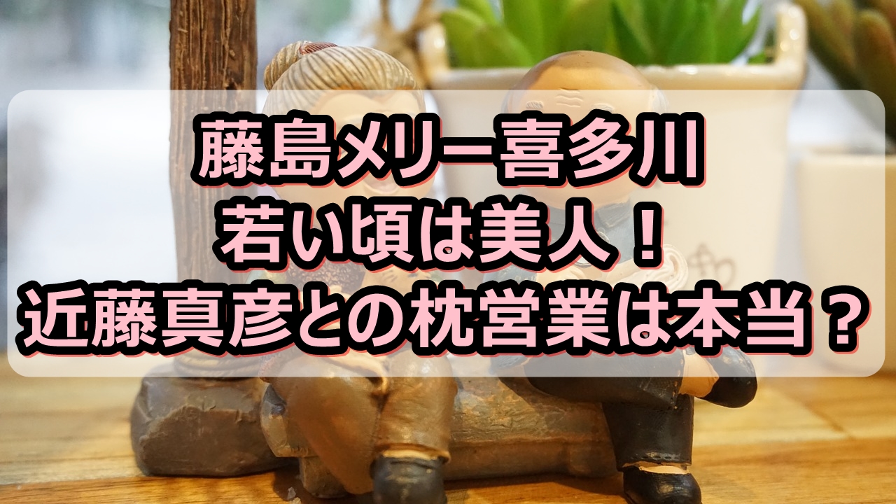 藤島メリー喜多川の若い頃は美人 近藤真彦 マッチ との枕営業は本当 やんかねちゃんの 種活 さがし